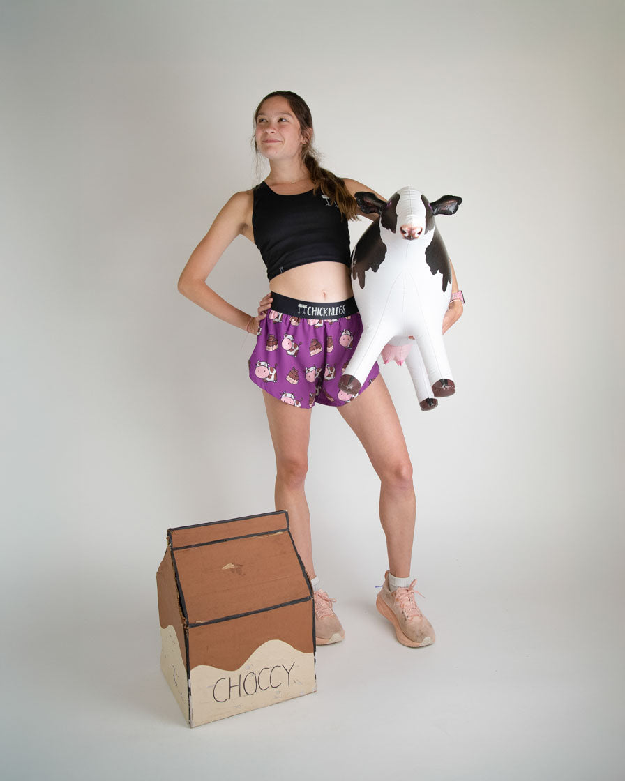Women's Choccy Cows 4" Split Shorts