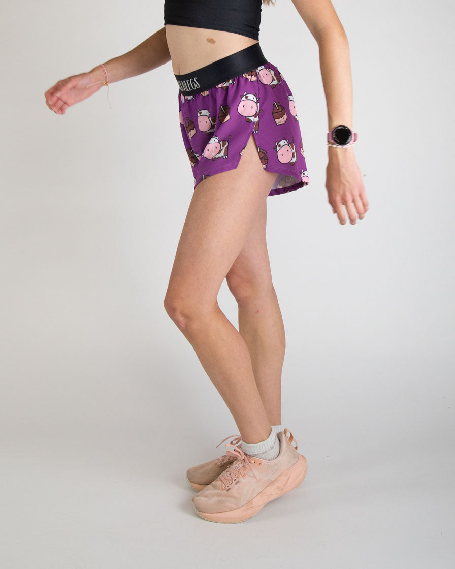 Women's Choccy Cows 4" Split Shorts