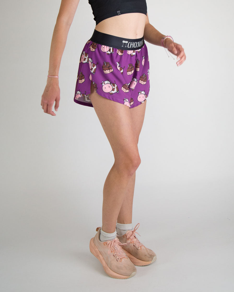 Women's Choccy Cows 4" Split Shorts