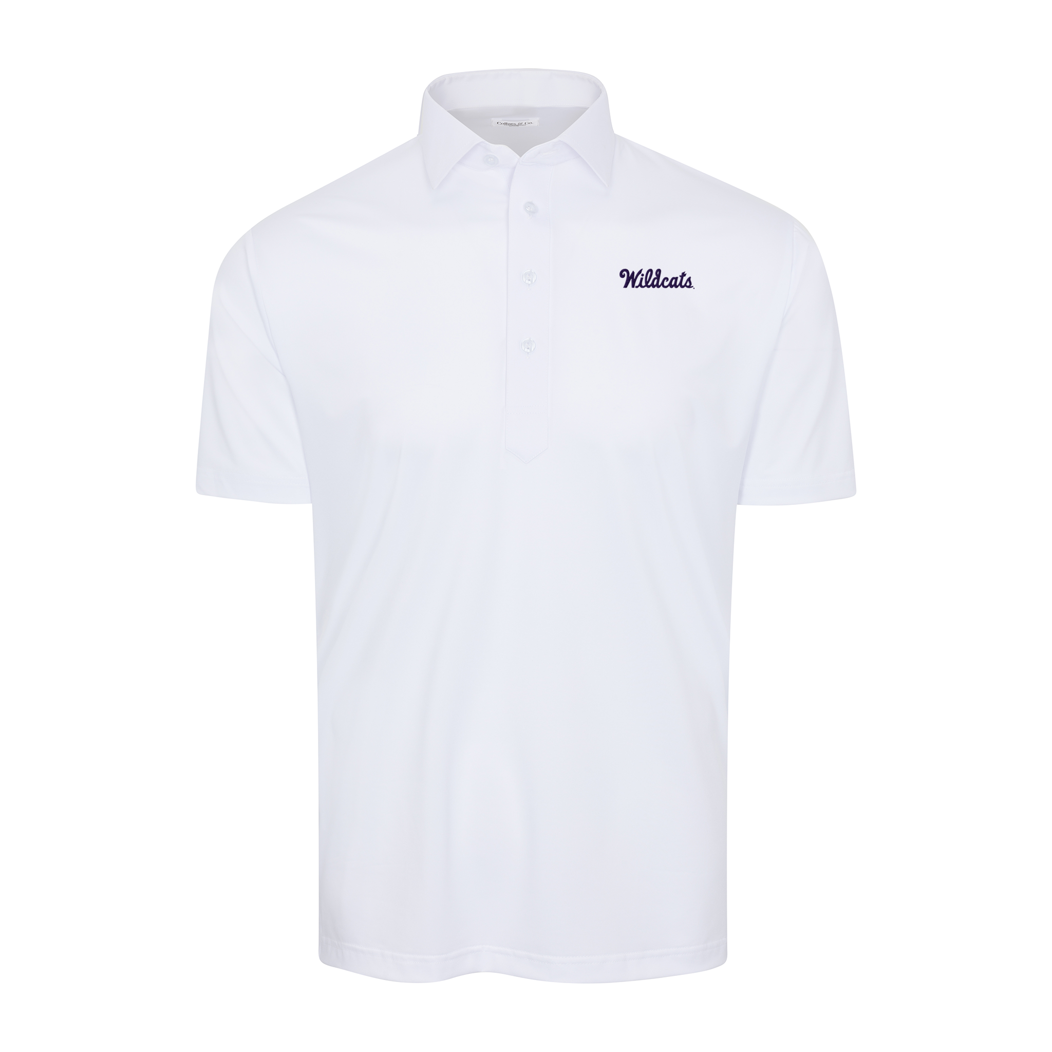 K-State Semi-Spread Collar Polo White