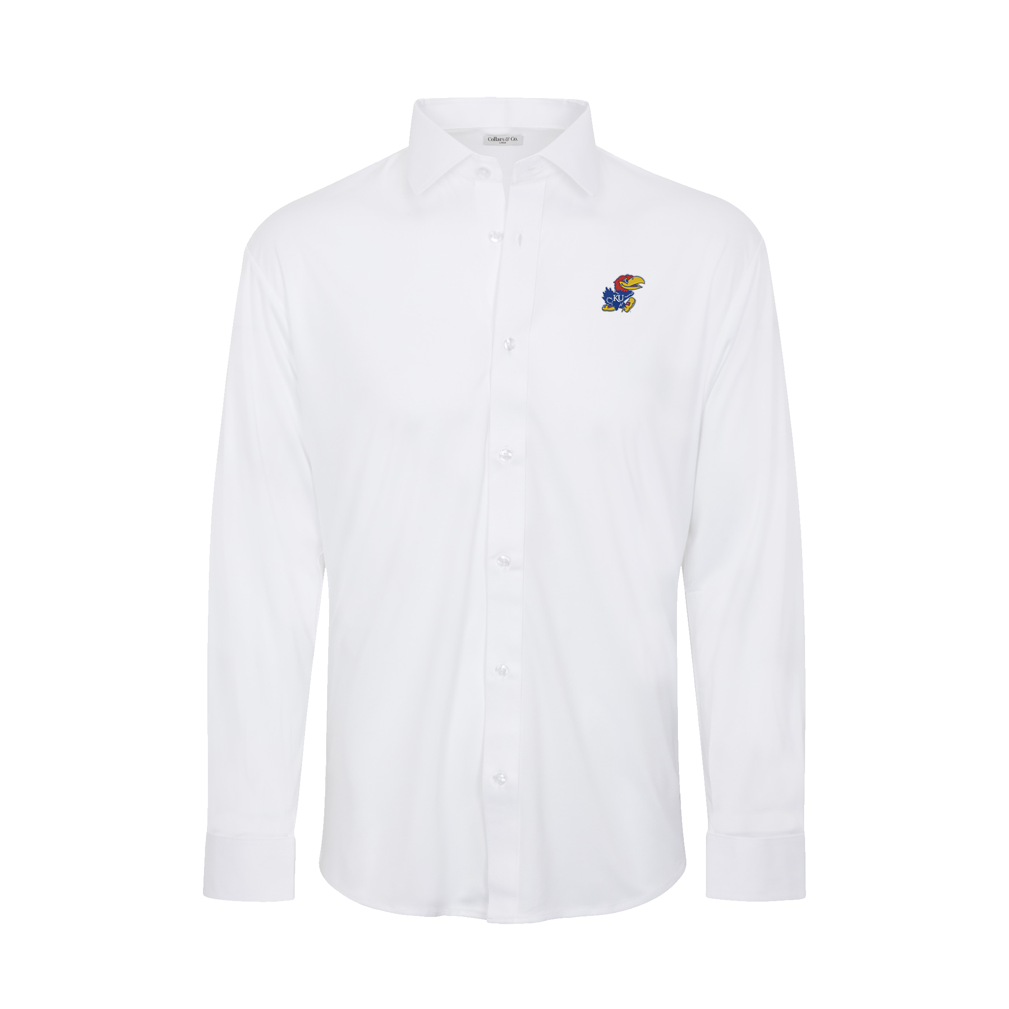 Kansas Quattro Flex Dress Shirt with Semi-Spread Collar White