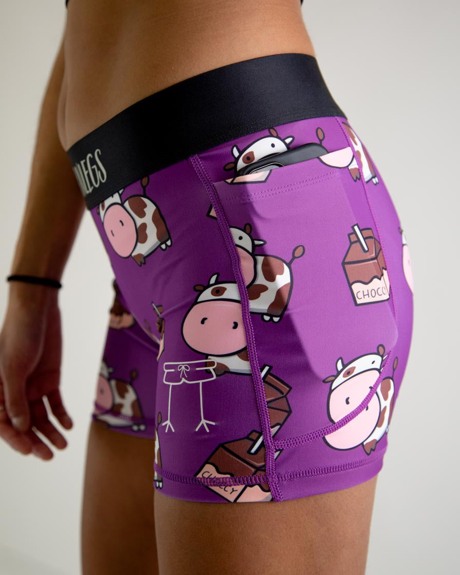 Women's Choccy Cows 3" Compression Shorts
