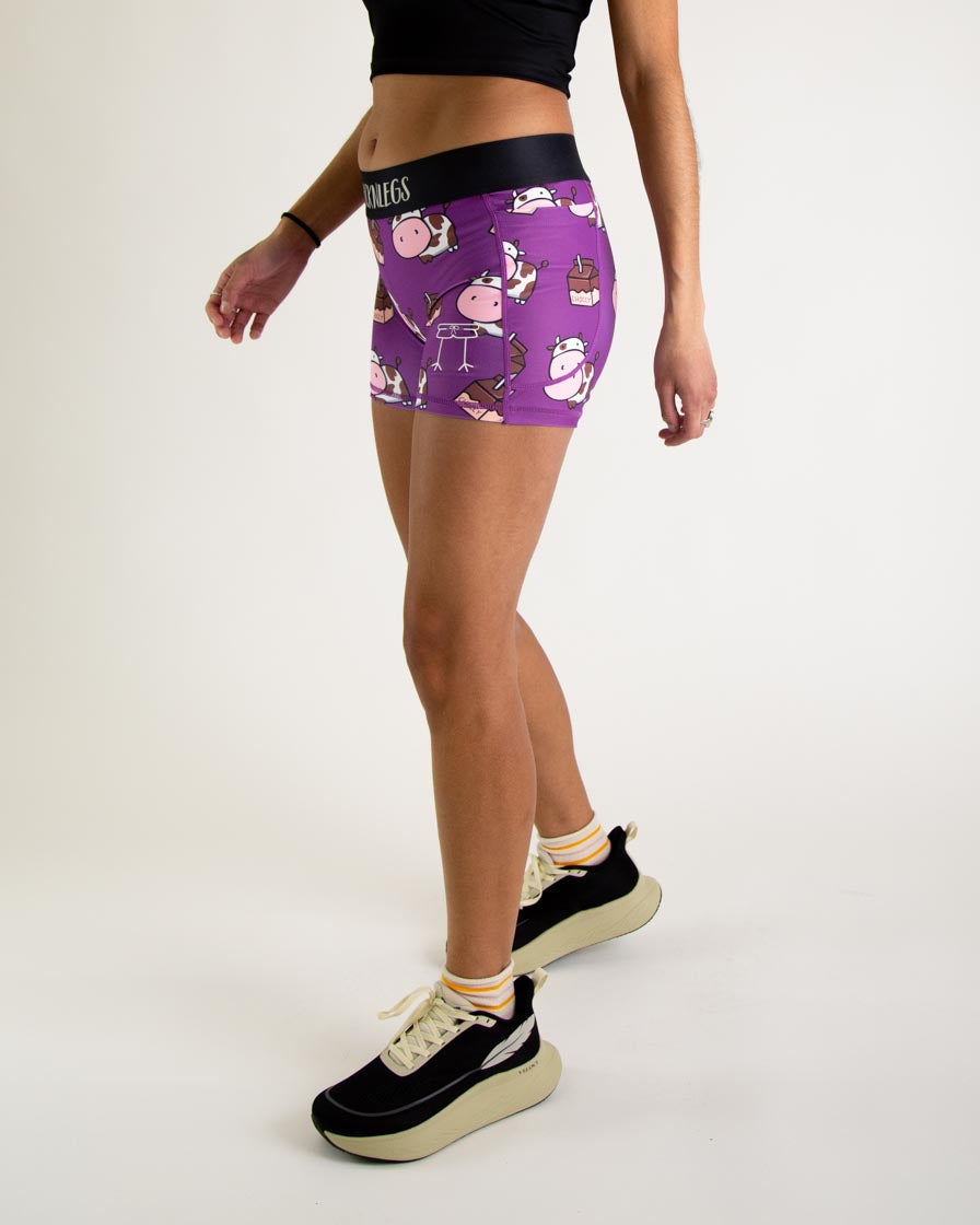 Women's Choccy Cows 3" Compression Shorts